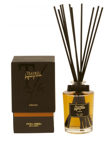 Teatro Fragranze – Refill Pura Ambra Con Bastoncini: Profumo Per Ambienti Speziato E Floreale, Ricarica Elegante Per Casa, Camera Da Letto E Studio