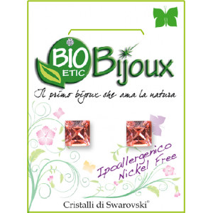 Orecchino Carrè 6 mm Rose