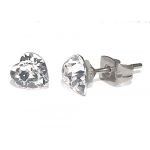 Orecchino Cuore 10 mm Crystal