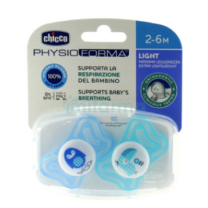 Succhietto PhysioForma Light Boy Silicone 2-6 Mesi 2 Pezzi
