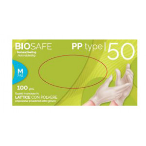 Guanto In Lattice Con Polvere Ambidestro Forma Anatomica Superficie Liscia Polsino Elastico Rinforzato Antiarrotolamentobiosafe Plus Bianco Misura Medium 100 Pezzi