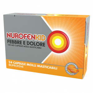 Nurofenkid Febbre E Dolore 24 Cps Molli Masticabili 100 Mg