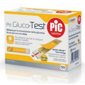 Strisce Misurazione Glicemia Pic Glucotest 50 Pezzi