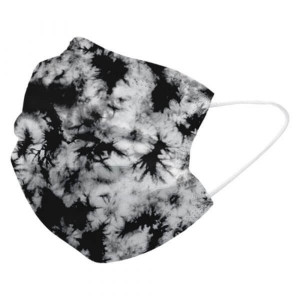 Mask Chirurgica Tipo Iir Black White Tie Dye 5 Pezzi