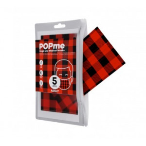 Mask Chirurgica Tipo Iir Tartan Rosso 5 Pezzi